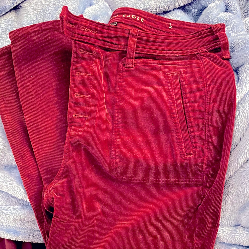AE Burgundy corduroy pants